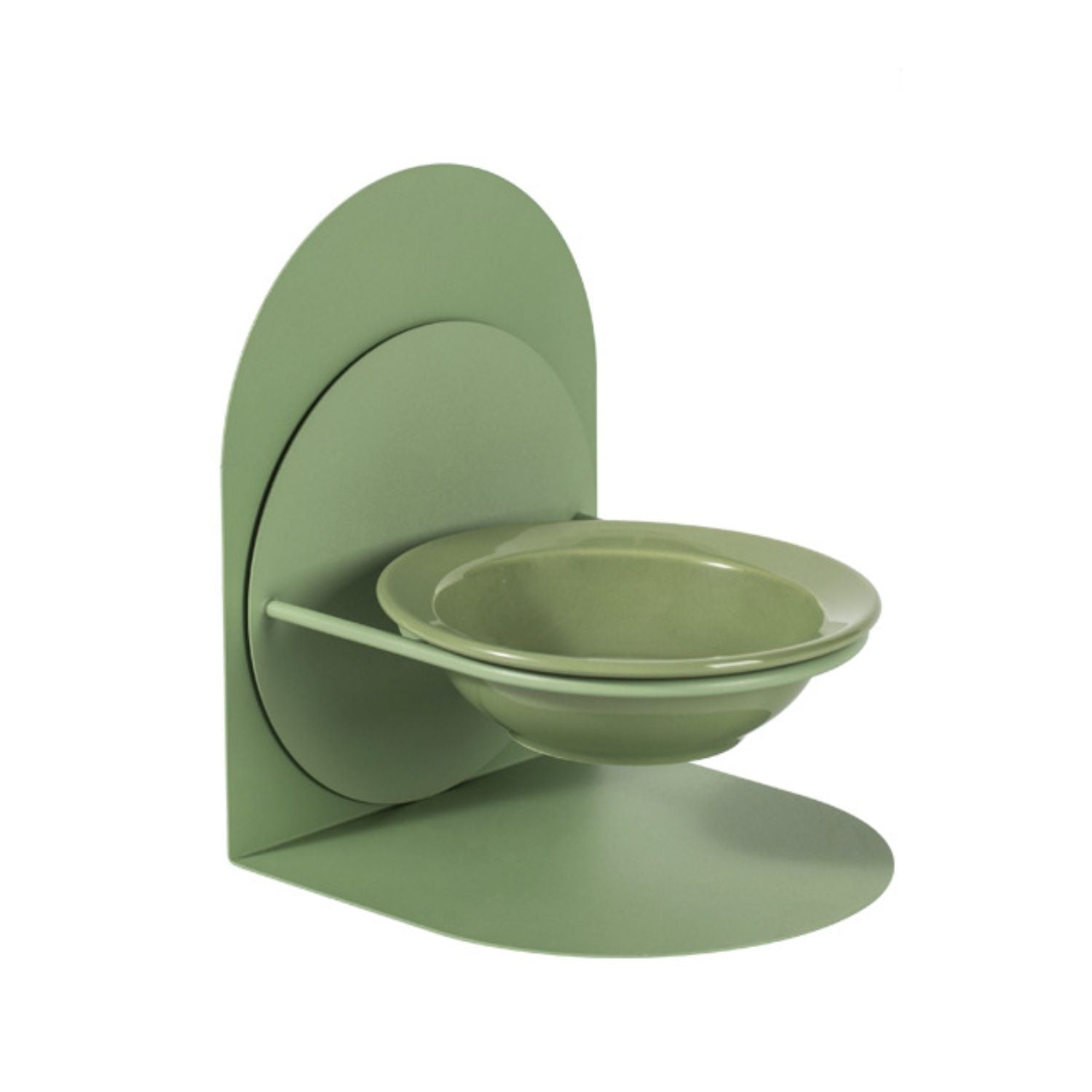 kattenkom keramiek verstelbaar groen verhoogde voerbak met kom